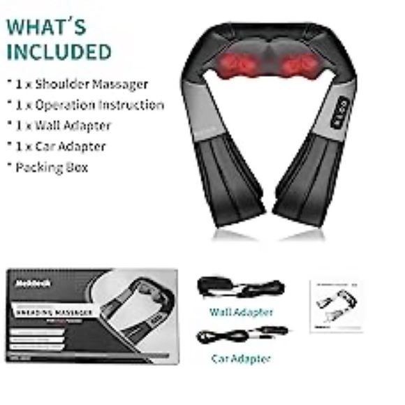 Nekteck Shiatsu Neck and Back Massager with Soothing Heat - Picture 9 of 10
